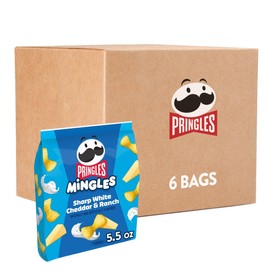 Pringles Mingles Puffed Snacks, Sharp White Cheddar and Ranch, Cheese Puffs, Salty Snacks (6 Bags)