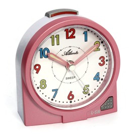Atlanta 2127/17 Children's Alarm Clock without Ticking Analogue Girls Pink