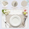 BESTORI Cloth Placemats Set of 6 Faux Linen Scalloped Edge