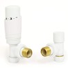 Hot Flow White Cascade Angled Modern TRV Thermostatic Radiator Valve