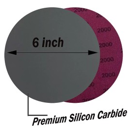 USA Local Stock 20PCS 6Inch Wet and Dry Sandpaper 600-10000 Grit Silicon Carbide Hook and Loop Sanding Discsmaterial: Silicon Carbide, grit: 20PCS-1500#