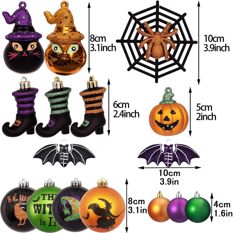 SVNVIOZ ハロウィン 飾り かぼちゃ 6cm ボールオーナメント 装飾 豪華 北欧 ハロウィーンボール