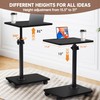 Aoligrace End Table with Wheels, 360°Swivel Height Adjustable Couch Side
