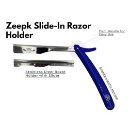 Zeepk Premium Shaving Razor para Hombre – Navaja Profesional para Barba con 10 Blades – Afeitadora Recta de Acero Inoxidable para Barberos y Uso Diario