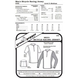 The Green Pepper Inc. Men's Bicycle Racing Jersey Shirt #402 Sewing Pattern (Pattern Only) gp402