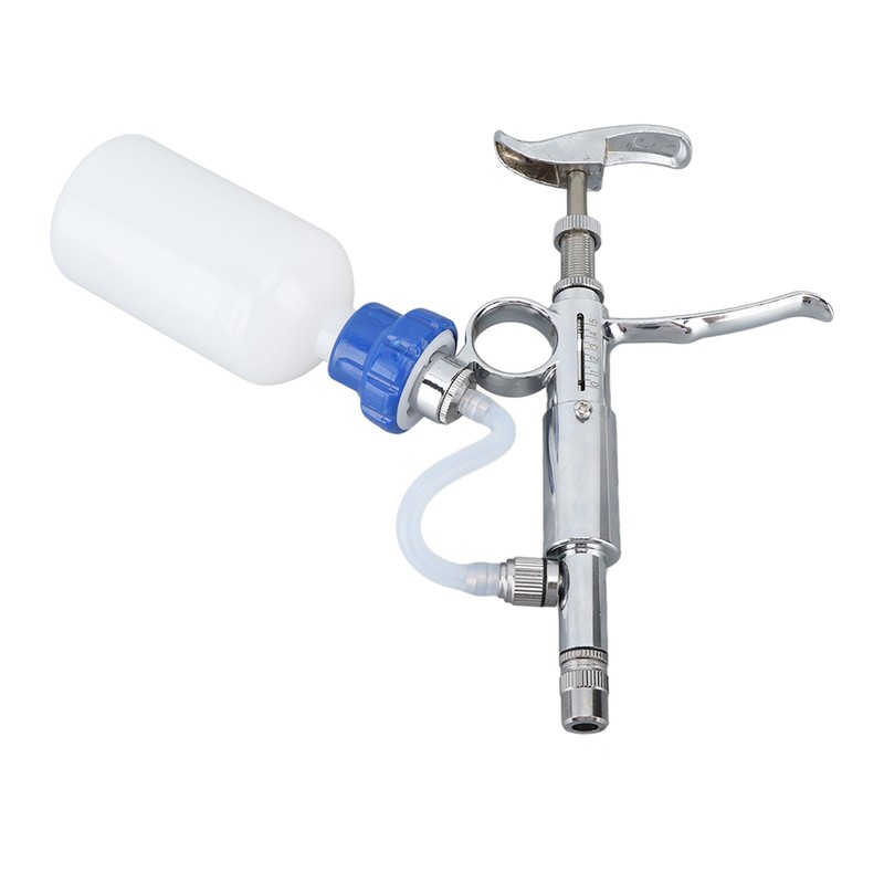 Adjustable Continuous Injection Syringe Stainless Steel Plastic Animal Syringe 5ml