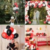 12" Latex Vibrant White, Red, Black Colour Combination Plain Balloons