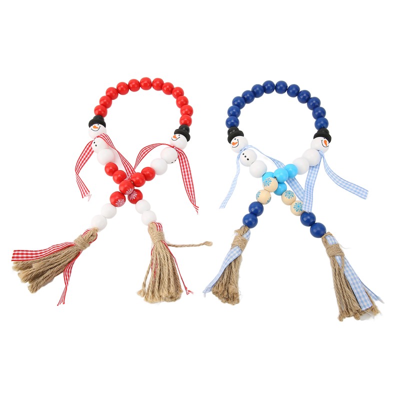Wooden Bead String DIY Christmas Party Decoration Wall Hanging Long