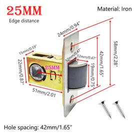 Qrity 1 PCS Tubular Latch 25mm Tubular Door Latch, Tubular Mortice Latch for Lever Door Handles Internal Door Handles