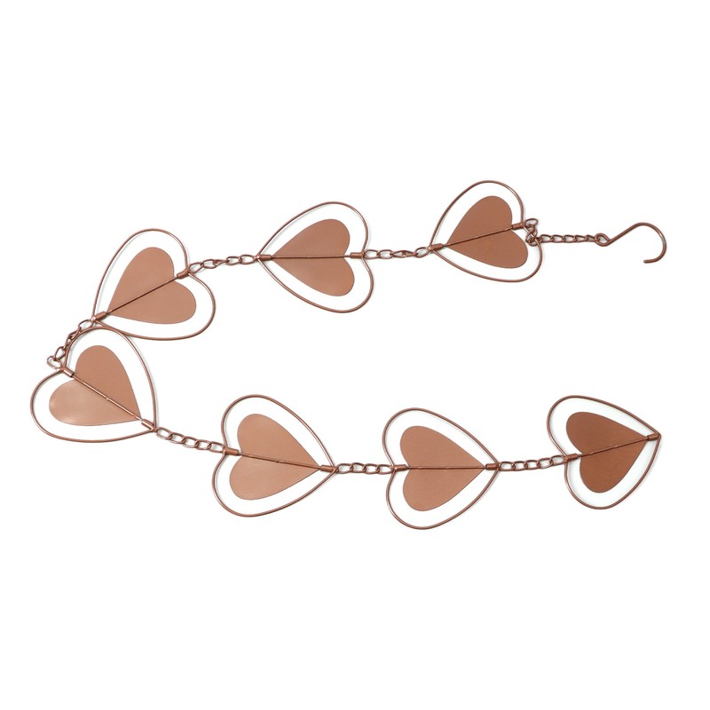 Metal Rain Chain Drainage Function Decorative Heart Shape Wind Chime