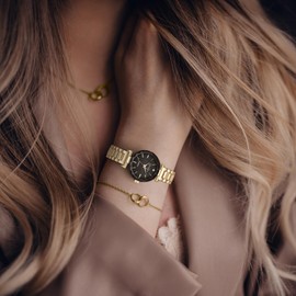 Jessica Simpson Diamond Collection Women's Watch, Classic Quartz, Metal Band, Round Faceted Crystal Face, Elegant Dress Watch for Women