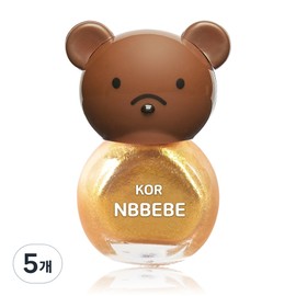Enbebe children's nail polish, bling gold, 5 pieces / 엔비베베 아동용 매니큐어, 블링골드, 5개