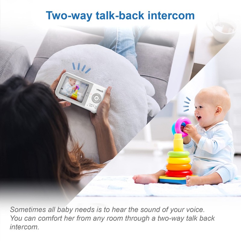 VTech VM923 Baby Monitor, 2.8” Screen, Pan-Tilt-Zoom, 1000ft Long Range,