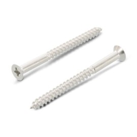 Wood Screws 6 x 50 Pack of 25 Stainless Steel A2 / V2A Countersunk Wood Screws with Phillips Countersunk Head - PZ Pozidrive - DIN 7997 - Rust-Free