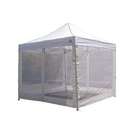 Impact 10' x 10' Pop Up Canopy Tent with Screen Mesh Sidewalls, Recreational Grade Steel Frame, Includes Rollerbag, Black