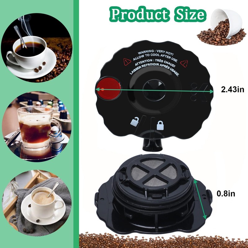 Podoy 119367 Reusable Coffee Filter Cover Lid Compatible with Keurig
