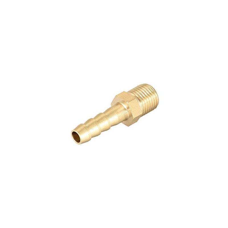 sourcing map Brass Metric Male to Barb Hose Connector 6mm