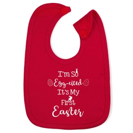 Hippowarehouse I'm So Egg-cited It's My First Easter cotton baby nursing bib boys girls 35cmx22cm