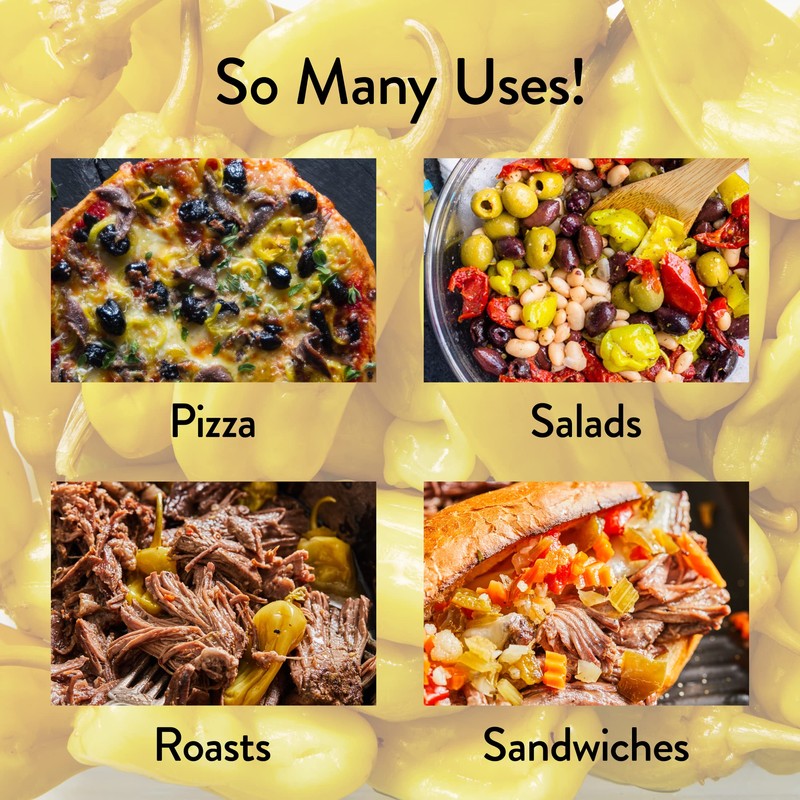 DeLallo Mild Pepperoncini Peppers, 25.5 Ounce Jar 6 Pack, Whole