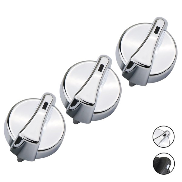 Chrome AC Heater Blower Fan Control Knobs (3 Pcs) |
