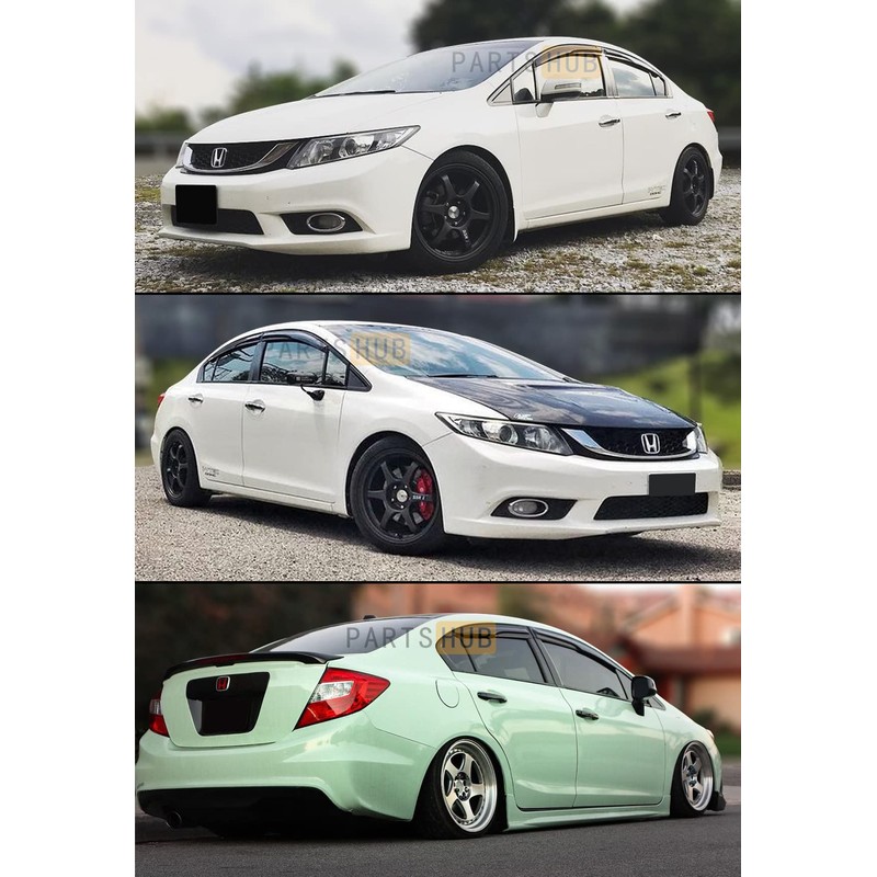 Fits for 2012-2015 Honda Civic Sedan 3D Wavy Mugen Style