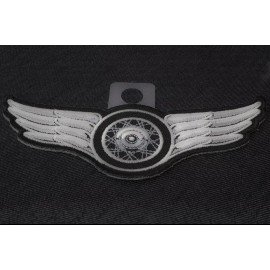 Ivamis Winged Wheel Small Iron on Biker Patch- 5x2 inch - P3845
