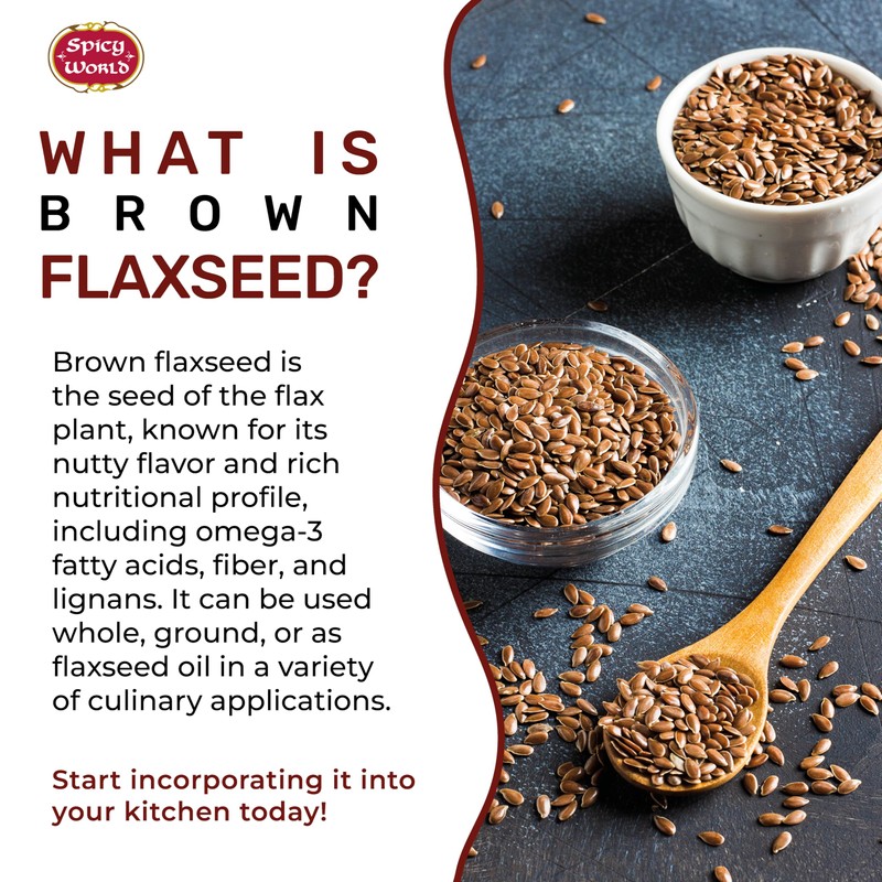 Spicy World Brown Flaxseed 2 LB Bag - Non-GMO, Whole,