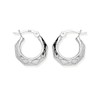 Sterling Silver Creole Hoop Earrings - Diamond Cut Pattern