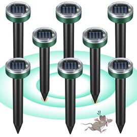 Mole Repellent for Lawns - Ultrasonic Gopher Repellent Solar Powered for Garden,Yard - Waterproof Sonic Mole Spike for Snake,Chipmunk,Outdoor Pest Control Vole Deterrent