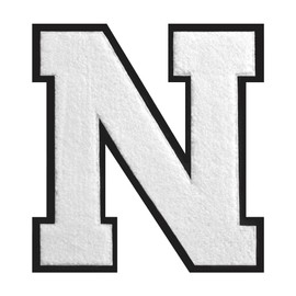 6.5" White Chenille Varsity Letter Patch - Iron On Applique for Letterman Jackets, Backpacks, Hoodies, Shirts,Team Uniforms - FlashMind