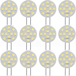 SANSUN SANSUN G4 LED-Leuchtmittel, 2 W, entspricht 20 W Halogen, G4/GU4/GZ4 Bi-Pin-Sockel, AC/DC12 V, 4000 K, 120  Weitwinkel, nicht dimmbar (Tageslichtwei?, 12 Stck)