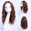 YaissmyLu Medium Length Dark Auburn Wavy Wigs Middle Parting Wavy