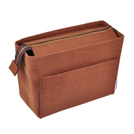 Vercord Felt Zipper Handbag Tote Purse Duffel Backpack Organizer Insert Coffee Small