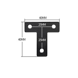 Black Mending Plate Mcredy Metal Straight Bracket 40 mm Flat Fixing Mending Brace Plates T Shaped with Screws Set of 20