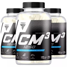 Trec Nutrition CM3 1250 - Tripple Effective Creatine Malate - Muscle Size Growth - 180 Capsules