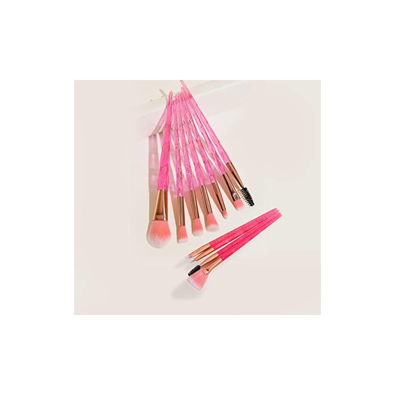 10Pcs Makeup Brush Crystal Cosmetic Eyebrow Shadow Lip Pencil Blush