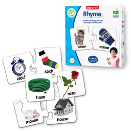 Learning Journey International Match It! - Rhyme - 30 Self-Correcting Rhyming Words with Matching Images for Emerging Readers, Multicolor