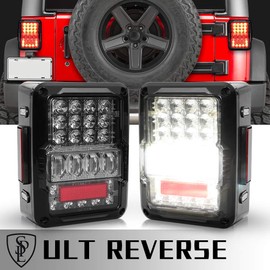 SPL DOT Approved LED Tail Light & Brake Light & Ultimate Reverse Lights EMC Build-in Rear Light Back Up Lights Daytime Running Lamps Replacement for Jeep Wrangler JK/JKU 2007-2017