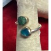Natural Creations Emerald And Blue Apatite thumb ring sterling silver