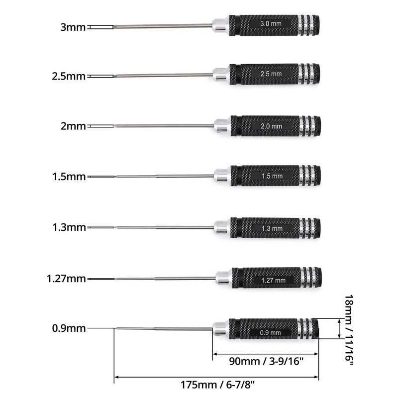 QWORK® 7pcs Hex Screw Driver Set, RC Tools Kit, for