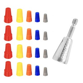 25 Pcs Wire Connectors & 1 Pc Silvery Wire Nut Twister, Wire Screw Caps Kit Insulating Insert Twist Electrical Wire Connectors with Spring Wire Splice Connectors Wire Caps for Quick Connection