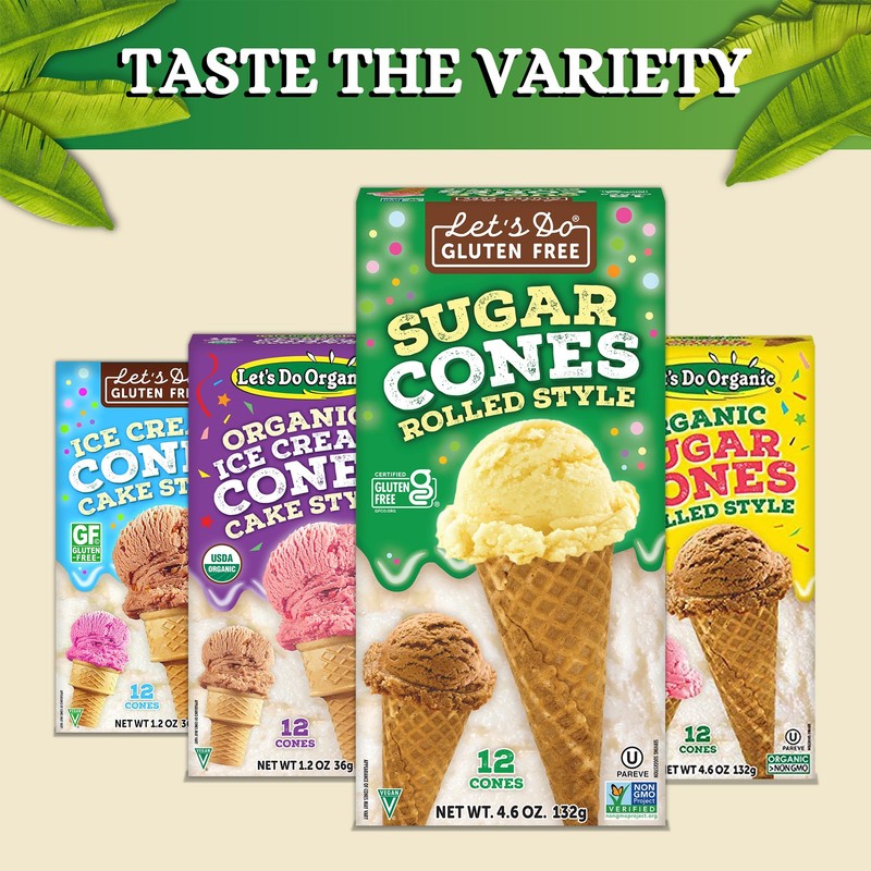 Let's Do Gluten Free Rolled Style Ice Cream Sugar Cones