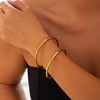Inactwin 4mm 18K Gold Plated Bracelet for Women Stacking Stainless