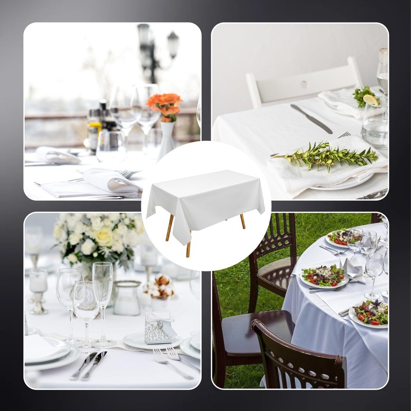 YciVhh 6 Pack White Table Cloth, White Table Cloth Party,