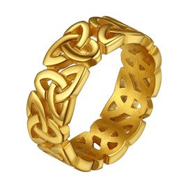 Richsteel Dainty Finger Ring Gold for Men Women Knuckle Rings Irish Celtic Jewellery