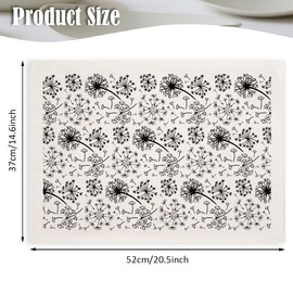 SUPERDANT 4 Stück Löwenzahn Unterglasur Transfers Für Töpferwaren Flowern Transfer Aufkleber Keramik Aufkleber Schwarzes Wasserrutsch Unterglasur Transfer Papier Für Porzellan Überglasur 52x37cm