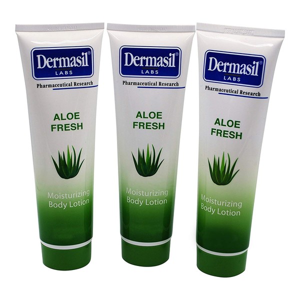 Dermasil Skin Treatment 8oz Tube (Moisturizing Body Lotion Aloe, 3 Pack)