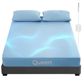 Grounding Fitted Sheets, Earthing Sheets, 95% Organic Cotton+ 5% Pure Silver Fiber, Grounded Sheets with Grounding Cord, Conductive Earthing Bed Sheet Grounding Cover for Better Sleep (Blue, Queen)