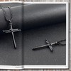 JUNOVUROS Nail Cross Necklace for Men Stainless Steel Religious Retro