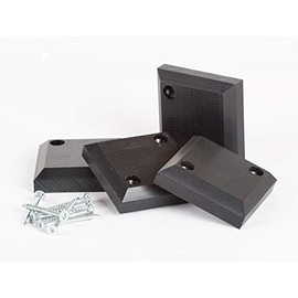 SunnyDeals Set of 4 beach chair gliders with screws, high-quality outdoor furniture gliders, robust sliding caps for heavy furniture, black, 6 x 6 x 1.5 cm, plastic gliders